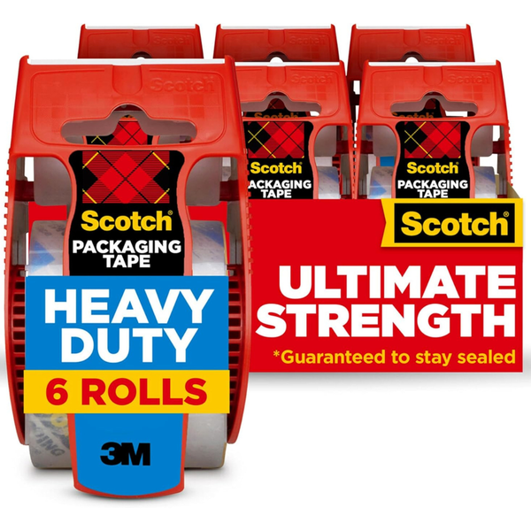 6-Pack Scotch Heavy Duty Ultimate Strength Packaging Tape W/ Dispenser