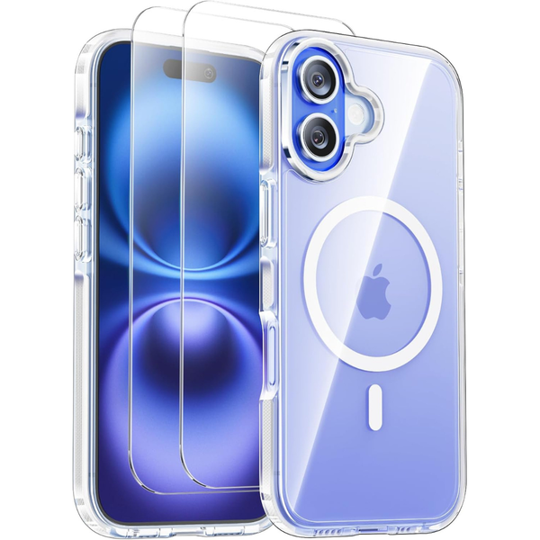 Magnetic Clear Case With 2 Screen Protectors