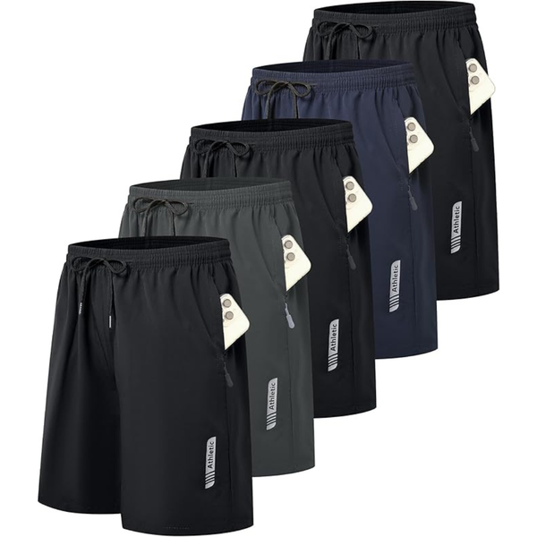 5-Pack Athletic Gym Men's Workout Basketball Short