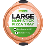 NutriChef 13'' Nonstick Pizza Tray With Silicone Grip Handles
