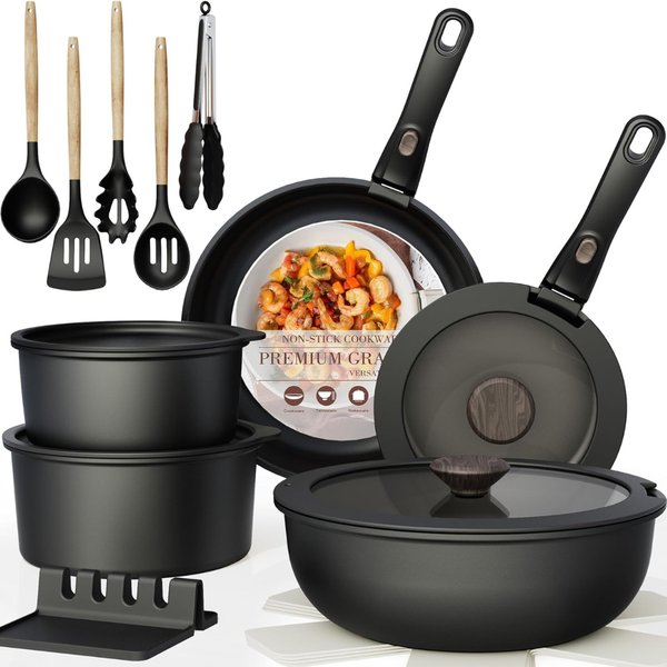 21-Piece Astercook Non Stick Ceramic Pots & Pans Set