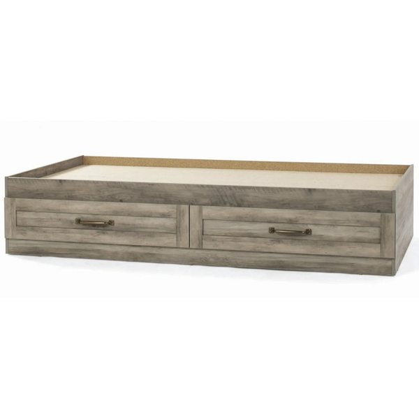 Twin Modern Farmhouse Platform 2-Drawer Storage Bed