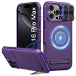 6.9" Heavy Duty iPhone 16 Pro Max Magnetic Case with Stand