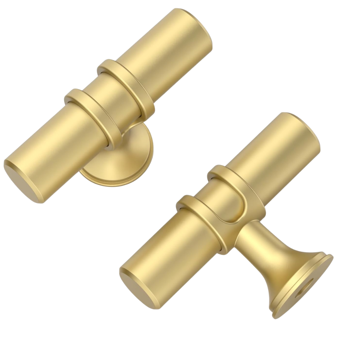 10-Pack Brushed Gold Kitchen Cabinet Hardware Zinc Knobs