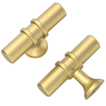 10-Pack Brushed Gold Kitchen Cabinet Hardware Zinc Knobs