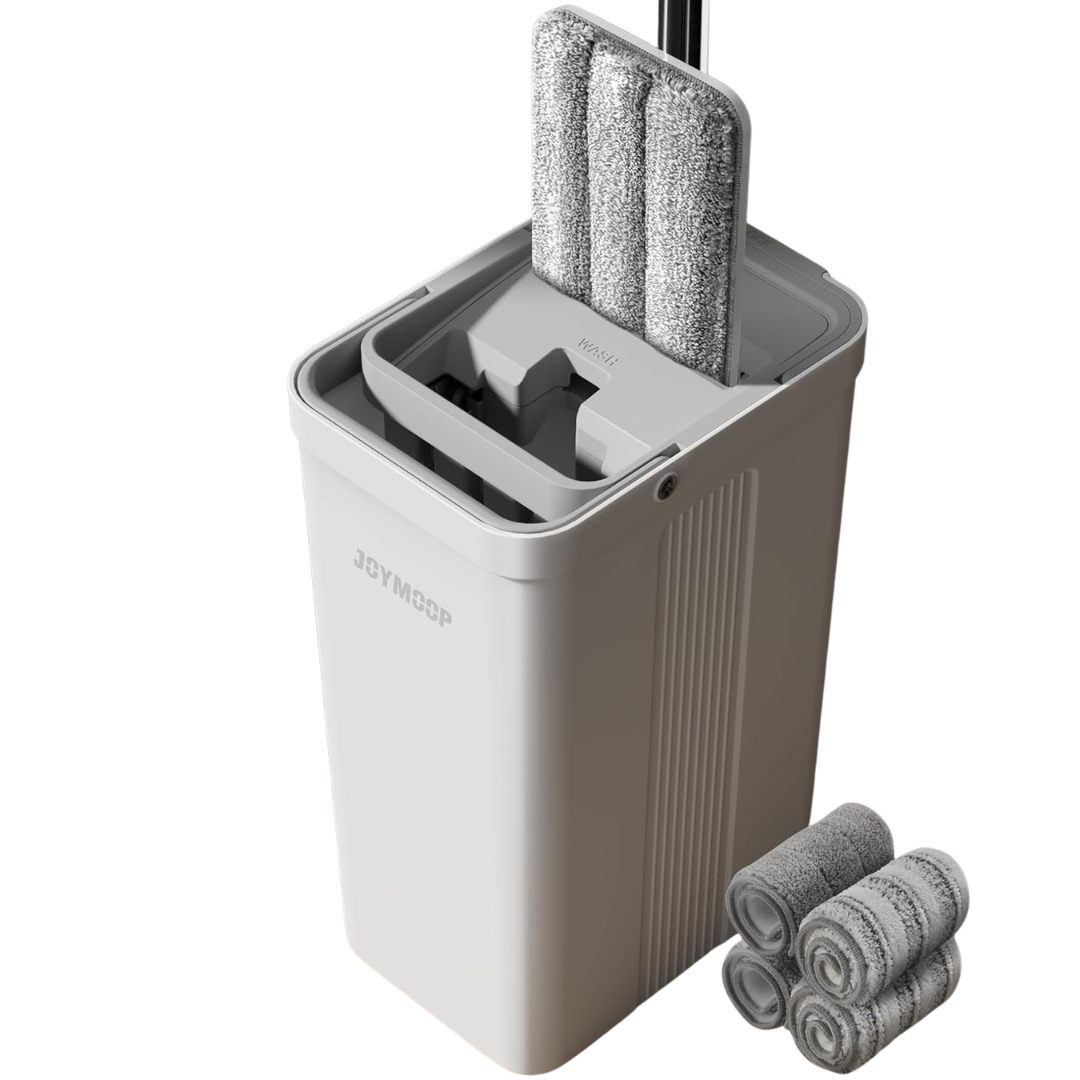 Joymoop Flat Squeeze Mop Bucket with Wringer Set