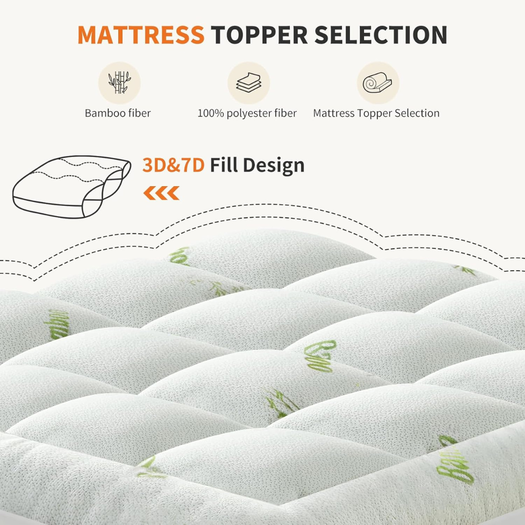 Full Size Ultra Soft Pillow Mattress Topper with Deep Pockets