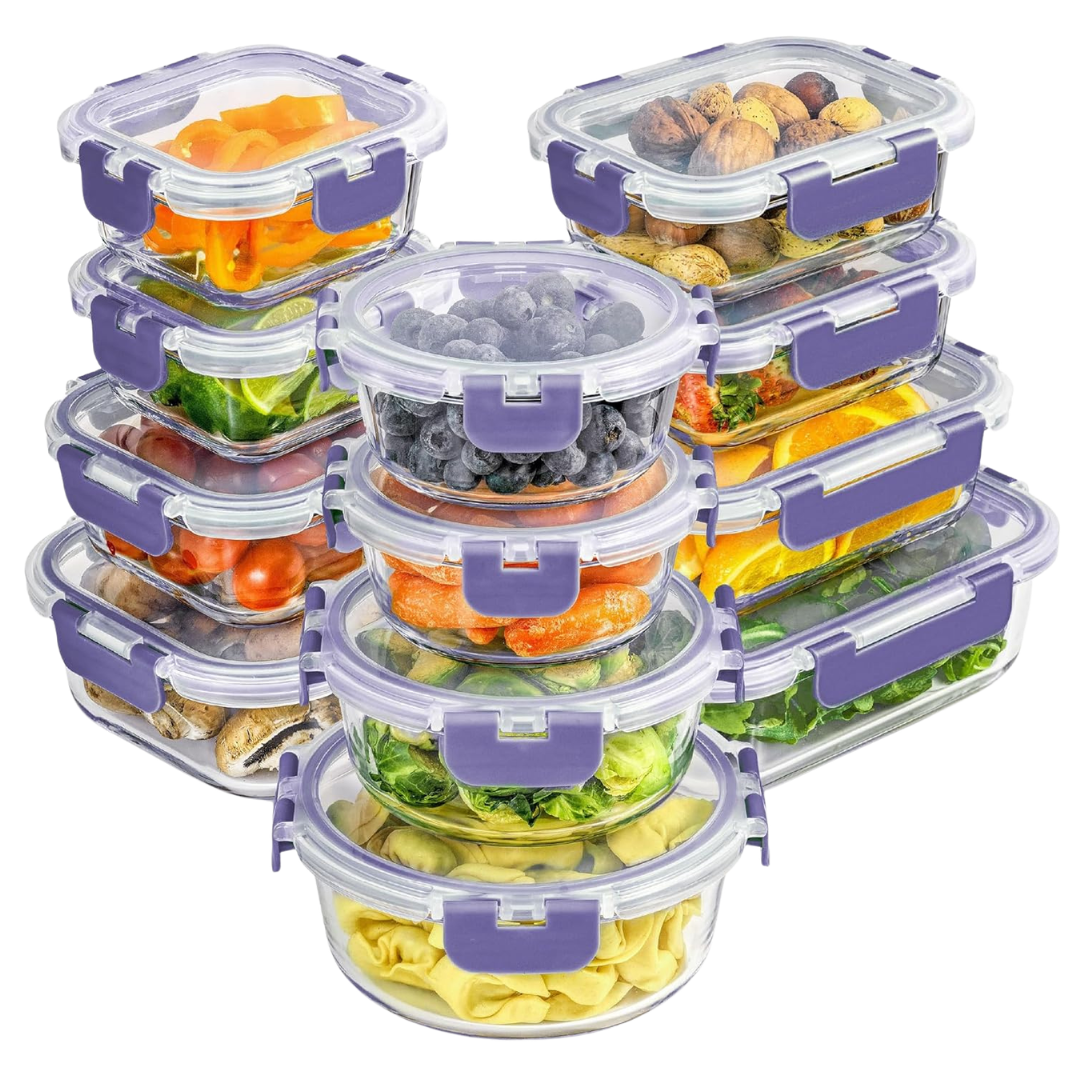 24-Piece JoyJolt Borosilicate Glass Storage Containers With Lids