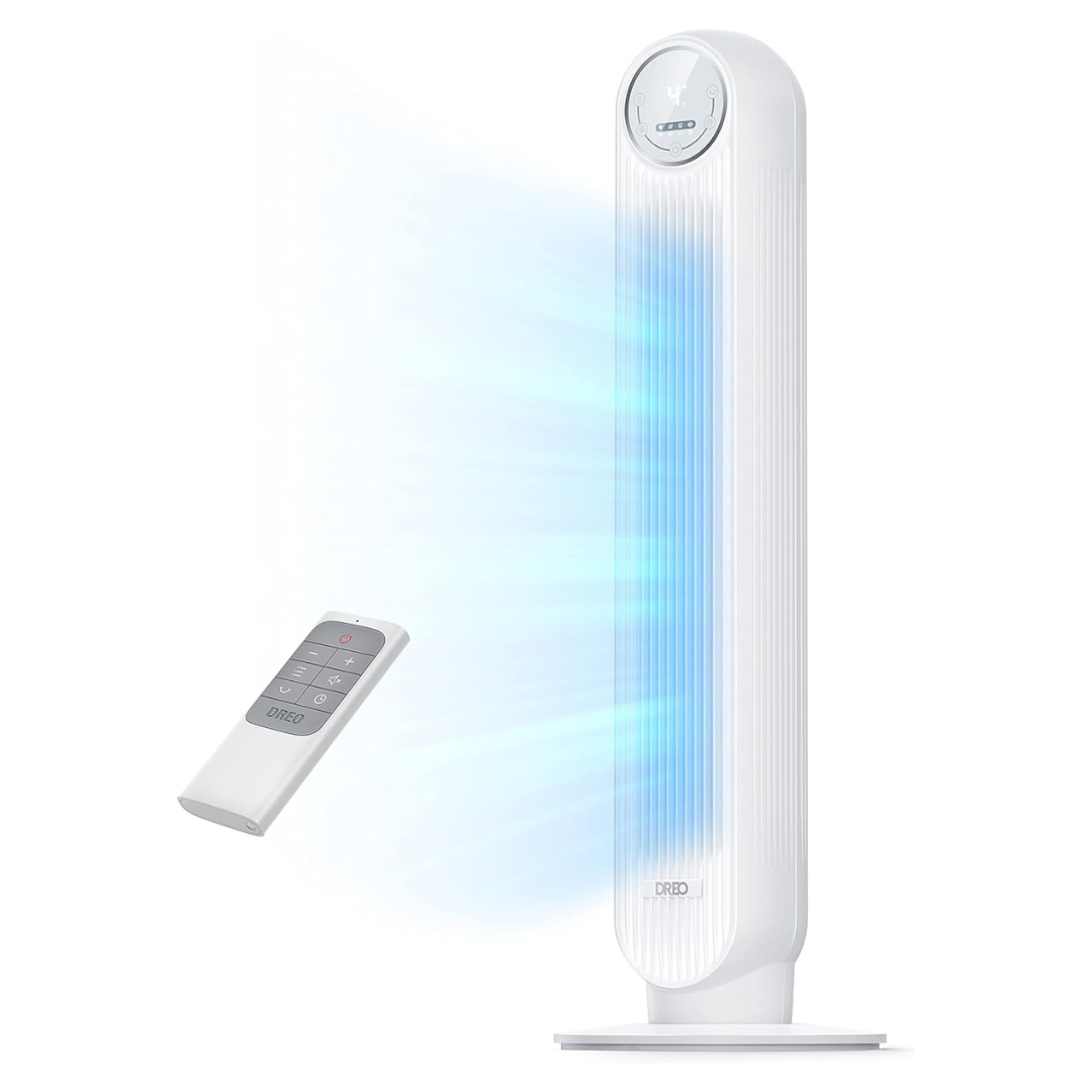 Dreo Tower Bladeless Standing Fan With 25 Ft/s Airflow Velocity