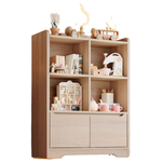 31.5" 4-Shelf Wide Kids Bookshelf With Cabinet Doors