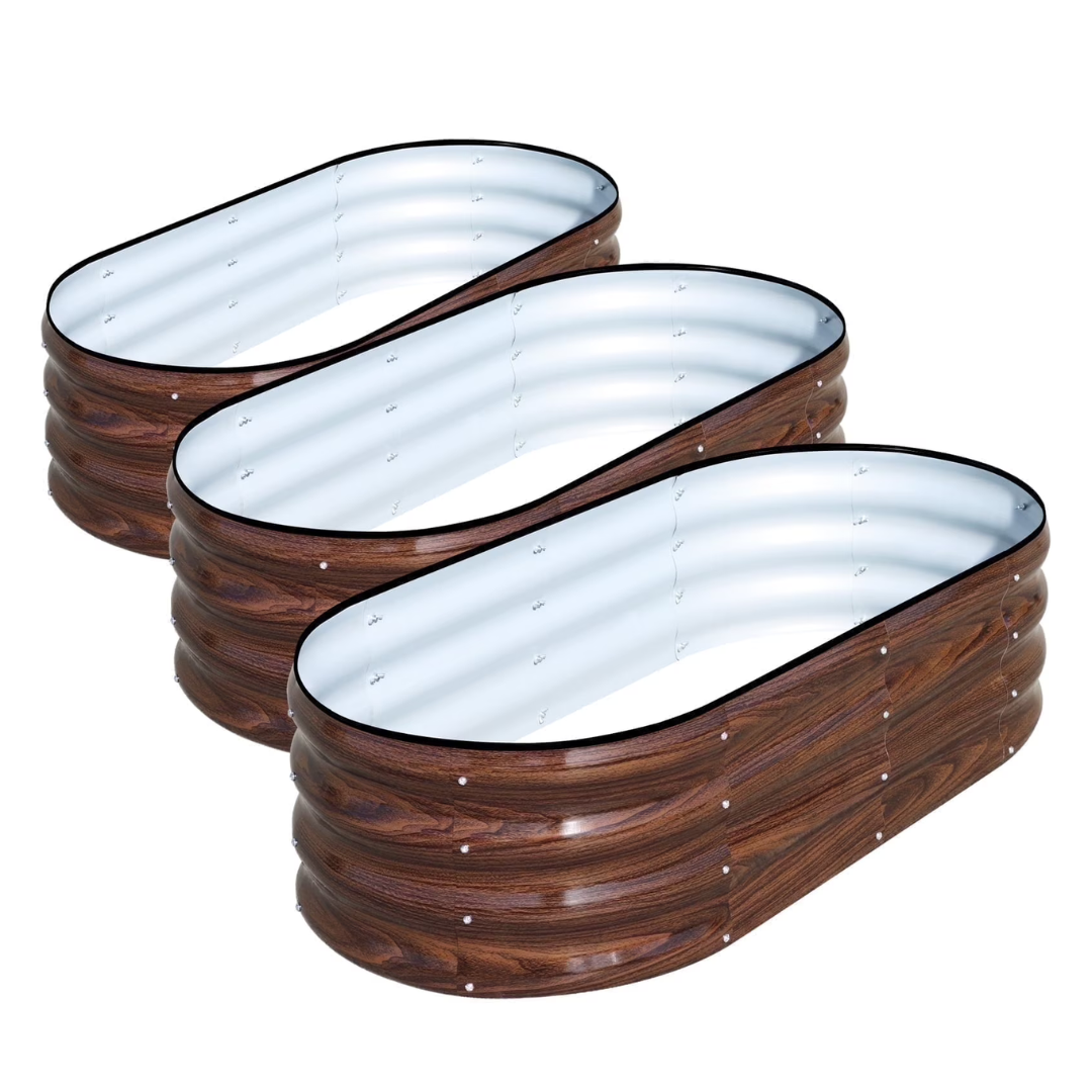 3-Pack 4ft Raised Galvanized Garden Bed
