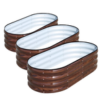 3-Pack 4ft Raised Galvanized Garden Bed