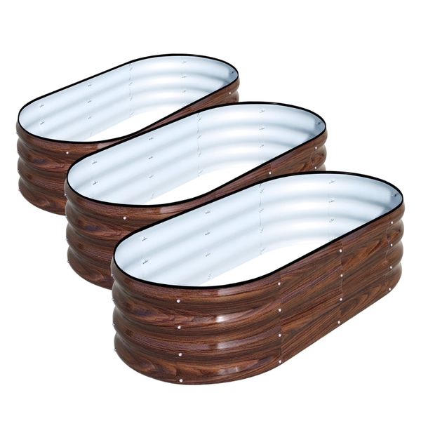 3-Pack 4ft Raised Galvanized Garden Bed