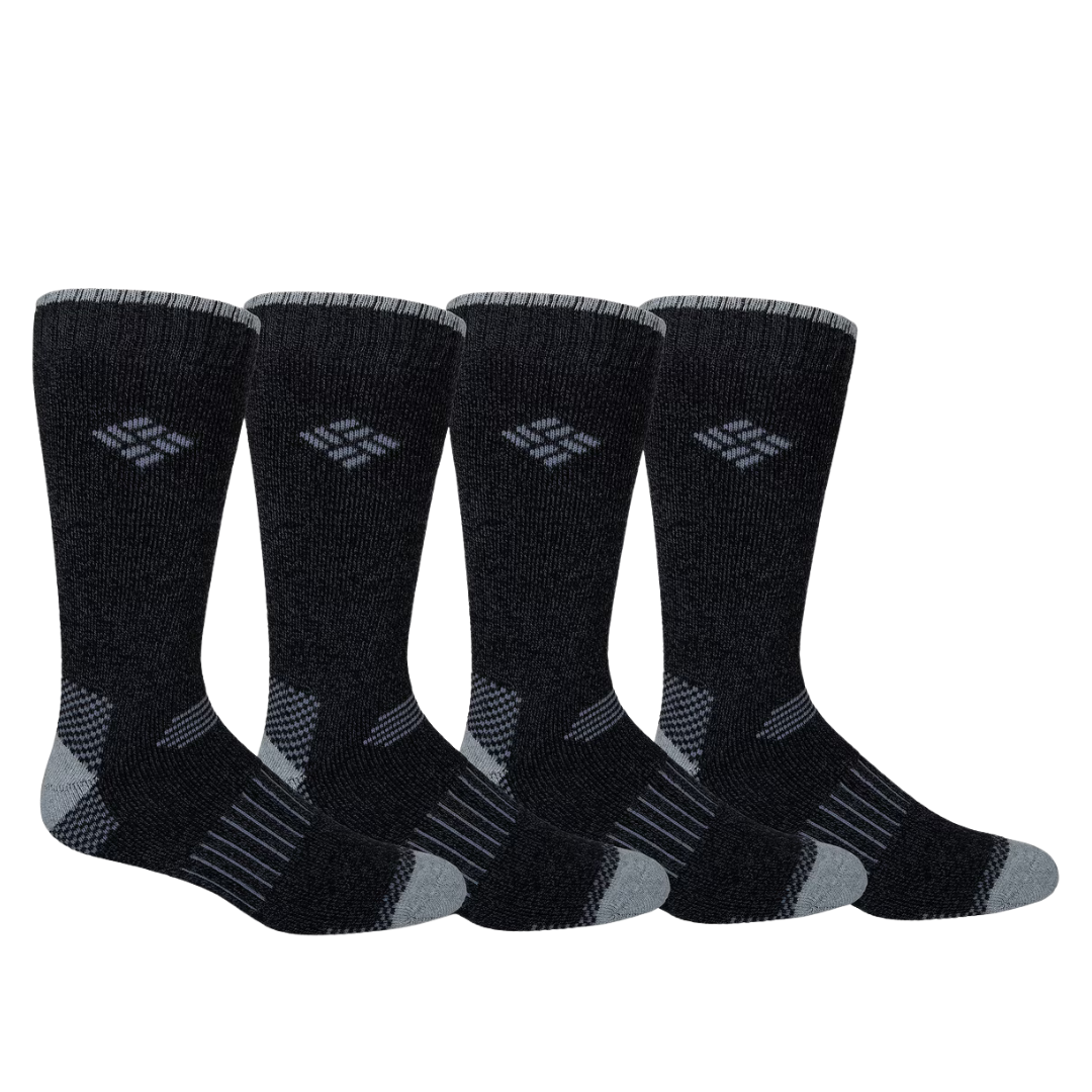 4-Pack Columbia Men's Moisture Control Check Crew Socks (2 Colors)
