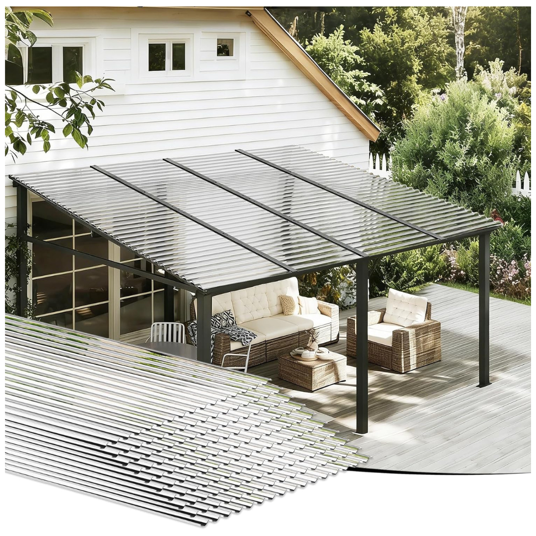 10-Piece Evereco Clear Polycarbonate Roofing Panels