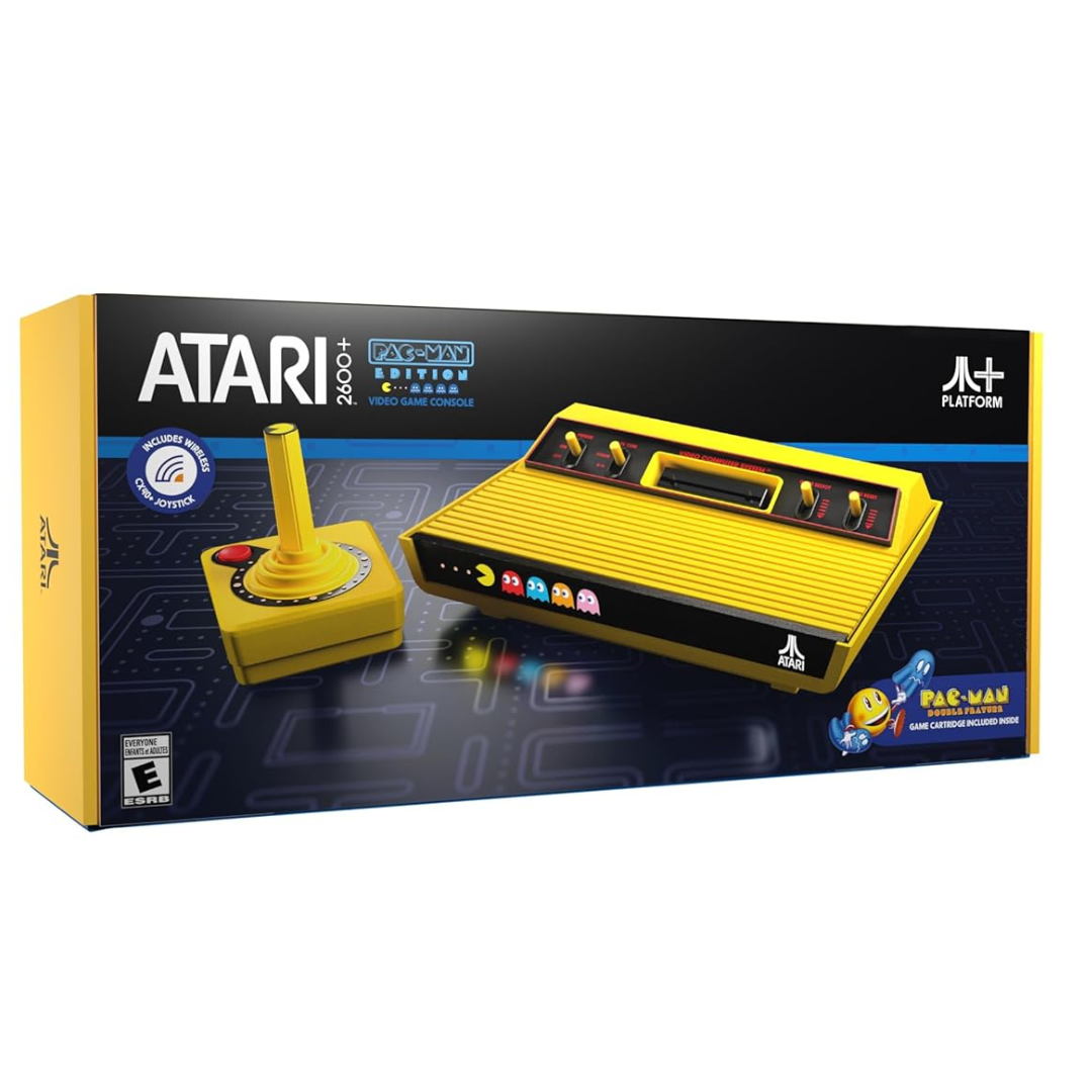 Atari 2600+ PAC-MAN Edition Console, Game & Wireless Joystick
