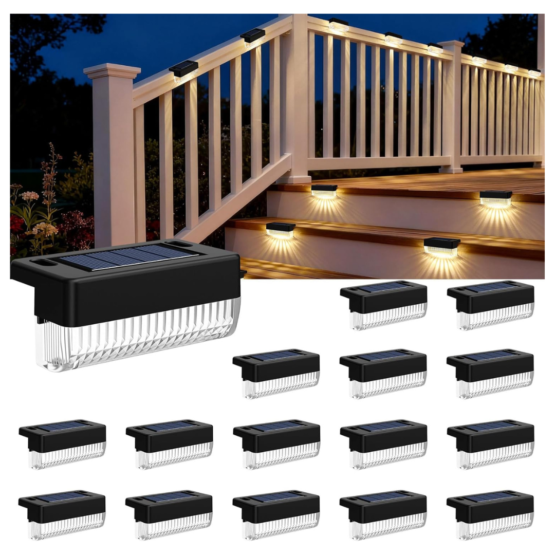 16-Pack Solar LED Deck & Step Lights