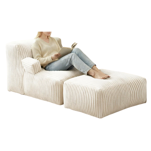 Bean Bag Sofa Chair With Memory Foam Filled And Armrests