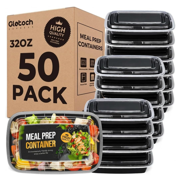 50-Pack 32oz Meal Prep Containers With Lids