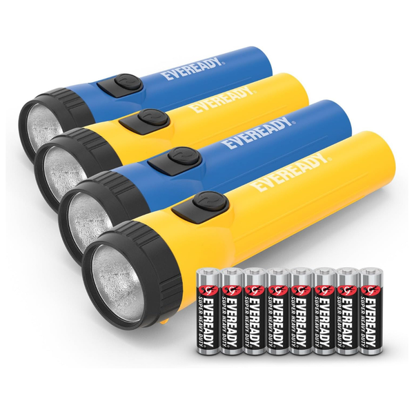 4-Pack Eveready Bright LED Flashlights With AA Batteries