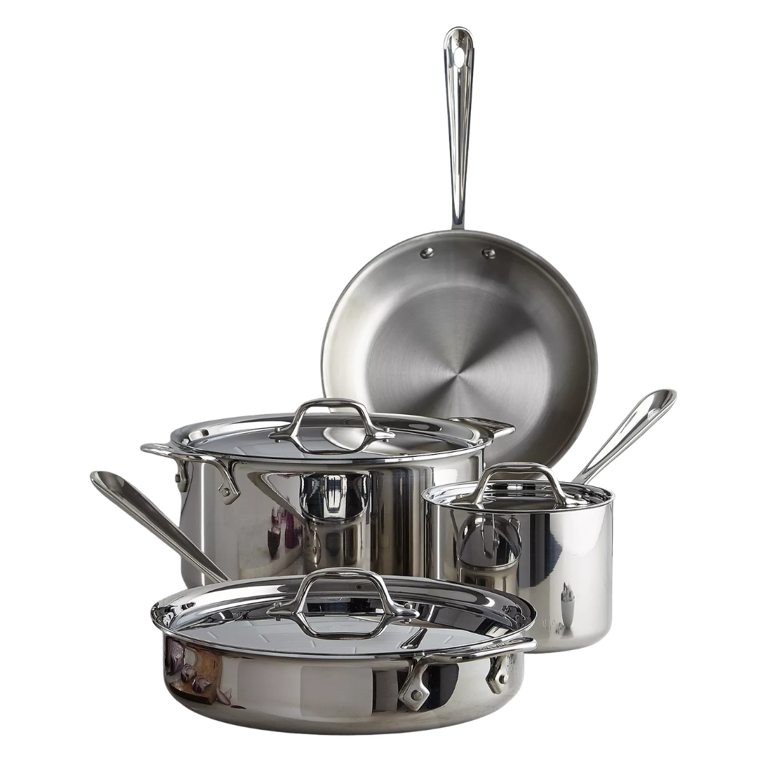 7-Piece All-Clad D3 Tri-Ply Stainless Steel Cookware Set