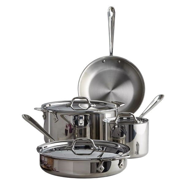 7-Piece All-Clad D3 Tri-Ply Stainless Steel Cookware Set