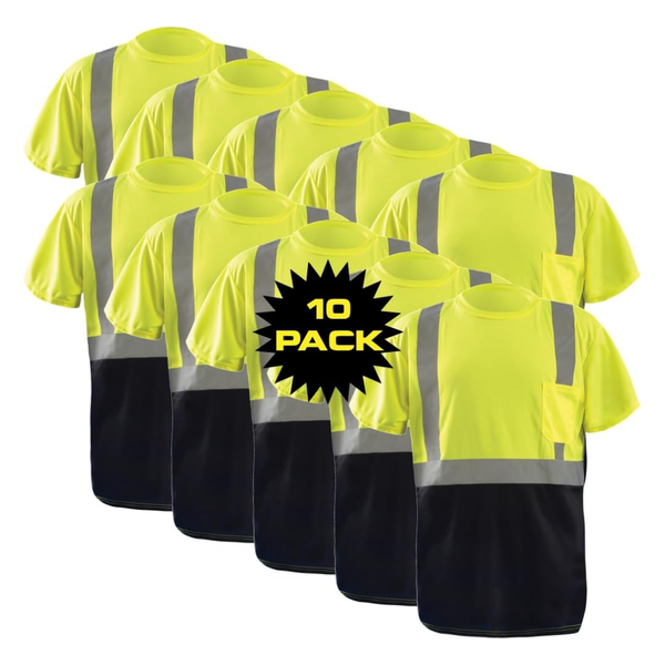 10-Pack High Visibility Short Sleeve Bottom T-Shirt