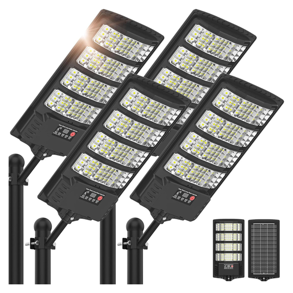 4-Pack Super Bright Wide Angle Solar Street Lights