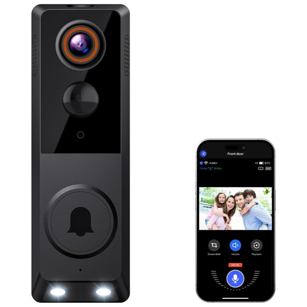 1080p Wireless Smart Doorbell Camera With AI Human Detection