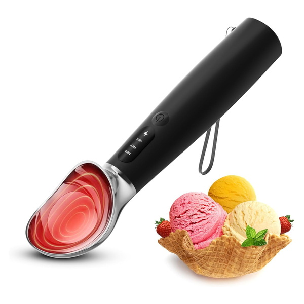 Electric Heated IPX7 Waterproof Ice Cream Scoop W/ 3-Level Fast Heating