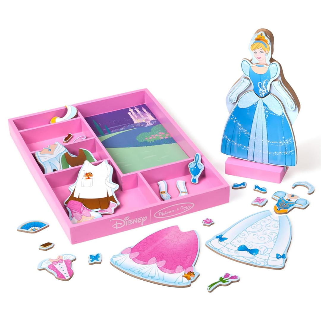 Melissa & Doug Disney Cinderella Magnetic Dress-Up Wooden Doll Pretend Play Set (30+ Pcs)
