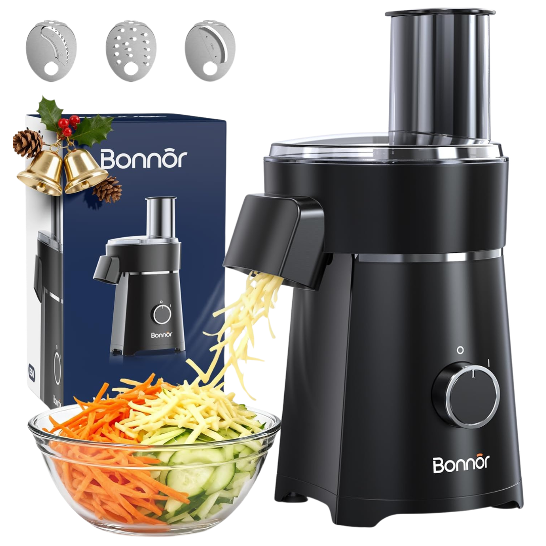 Bonnor 200W 3-in-1 Electric Cheese Grater With Salad Shooter