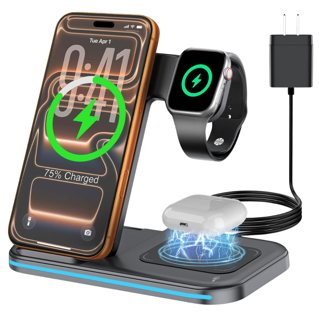 21W 3-in-1 Qi Wireless Charging Station
