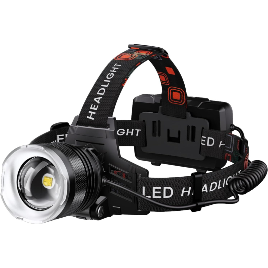 9000mAh Rechargeable LED Headlamp With 12 Modes