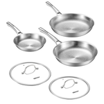 Vednhol Titanium Frying Pan Set With 2 Lids (8''/10''/12'')