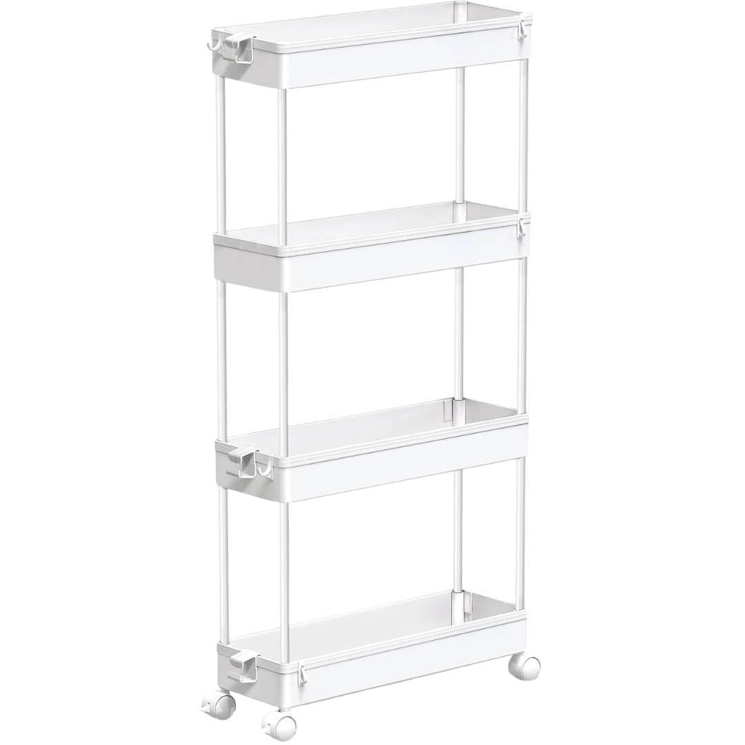Spacekeeper 4-Tier Slim Rolling Storage Cart