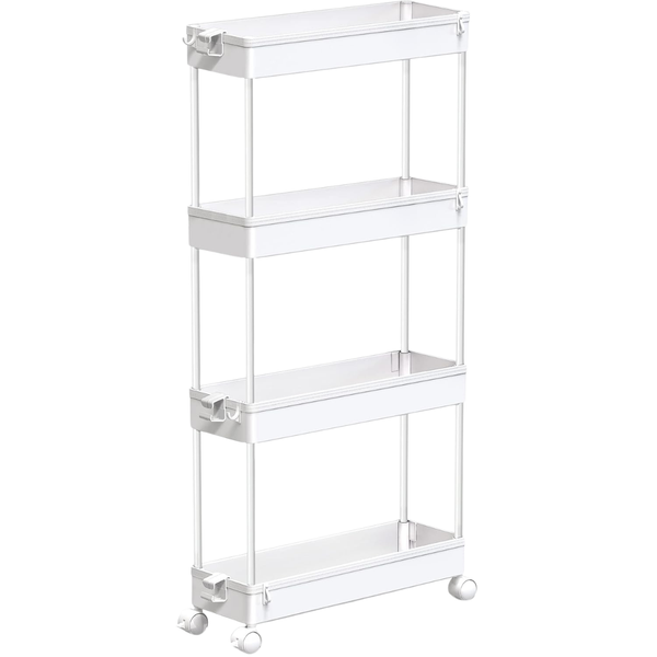 Spacekeeper 4-Tier Slim Rolling Storage Cart