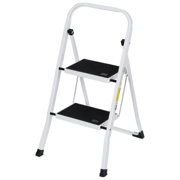 2 Step Stool Ergonomic Foldable 300 LBS Capacity Ladder