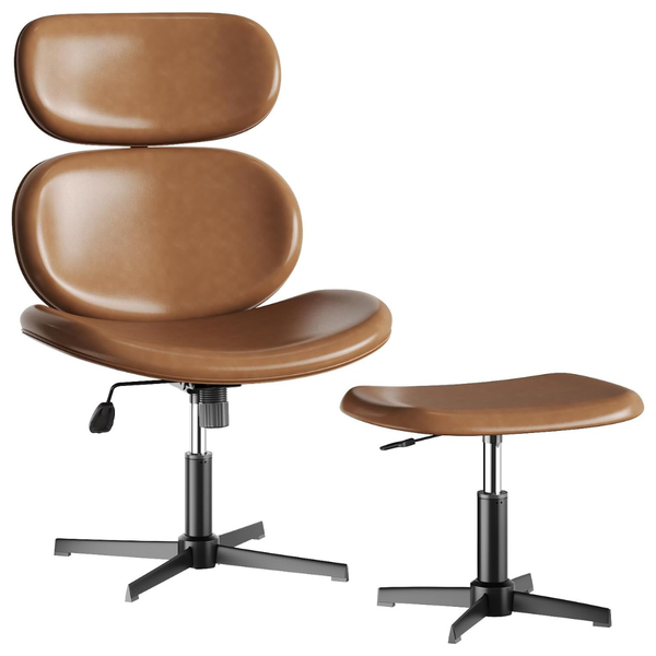 Bestier Swivel Modern Ergonomic Chair With Ottoman (2 Colors)