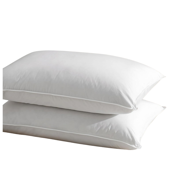 Set Of 2 Queen Size Goose Down Pillows W/ 750 Fill Power