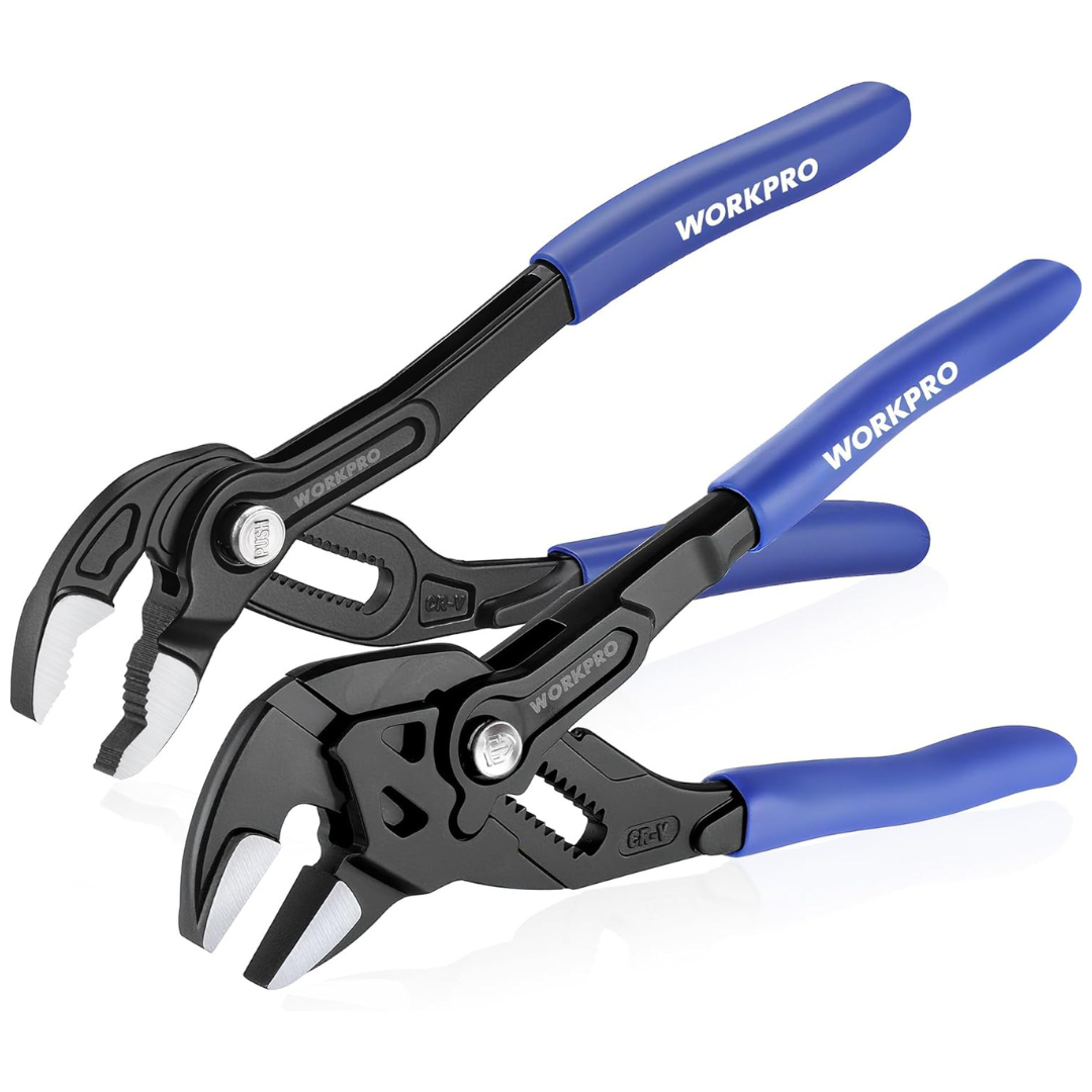 2-Piece Workpro 7" Pliers Wrench & Groove Joint Pliers Set