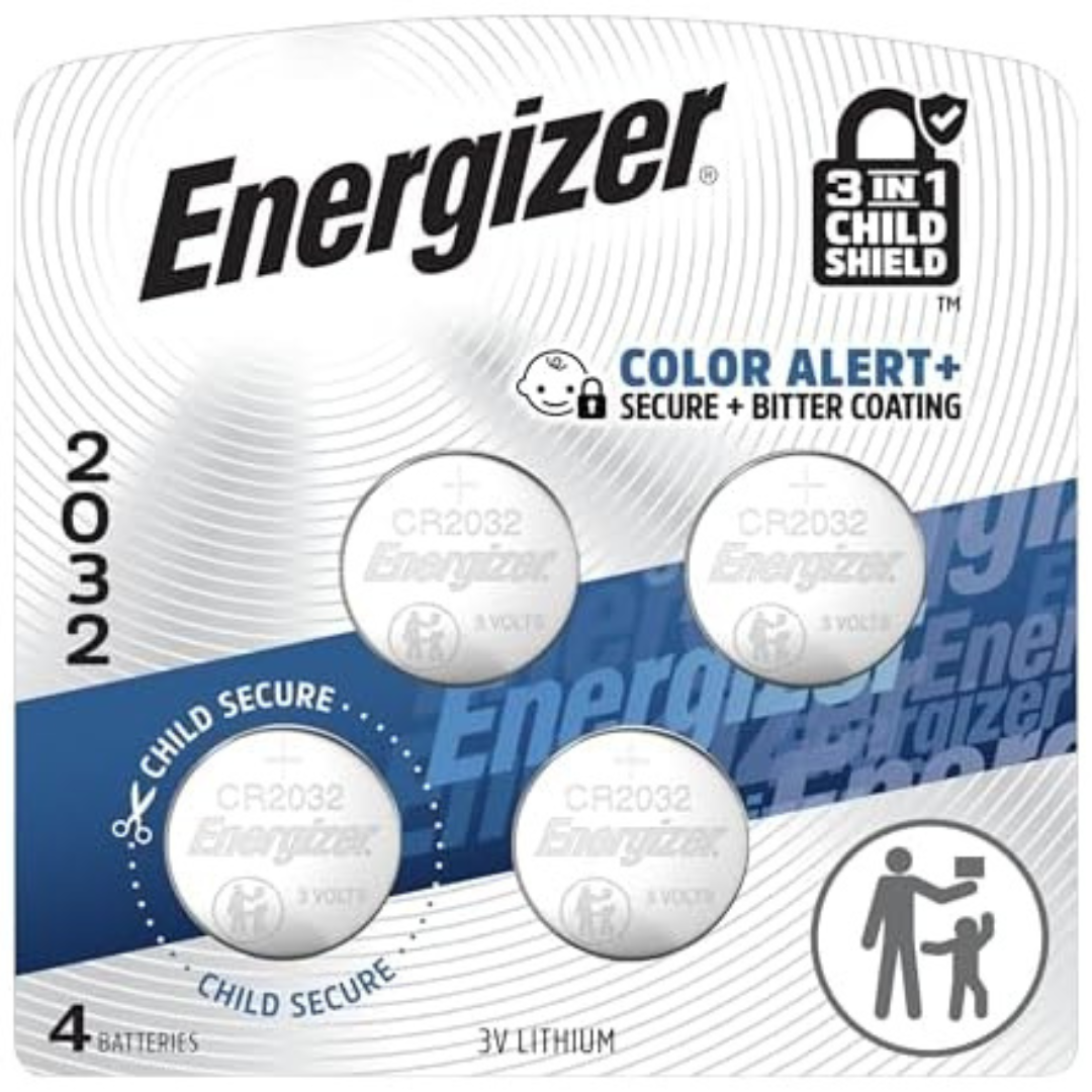 4-Pack Energizer CR2032 3V Lithium Coin Batteries