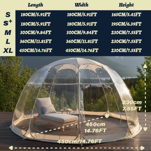 Weatherproof Pop Up 6' Bubble Tent