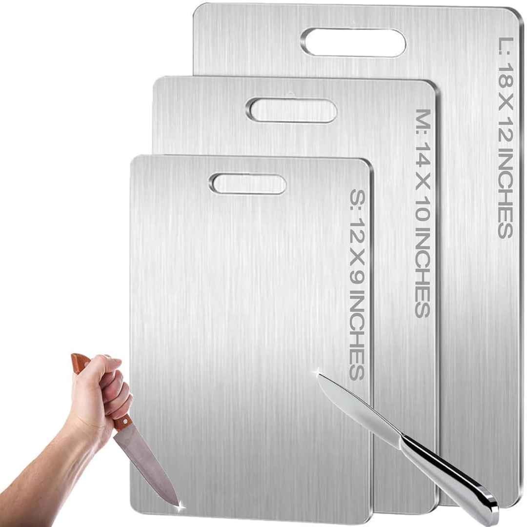 100% Pure Titanium Cutting Boards (12"L x 9"W)