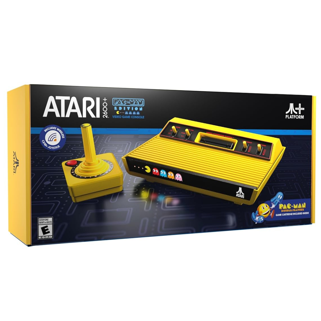 Atari 2600+ PAC-MAN Edition Console, Game & Wireless Joystick