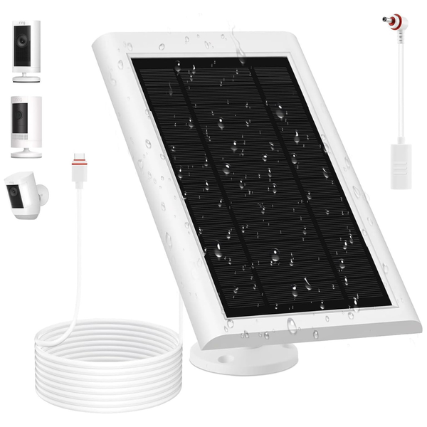 5W Solar Panel For 2nd Gen Ring Camera With 10ft Long Cable