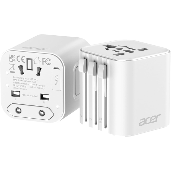 2 Pack Acer US To Europe Universal Adapter Plug