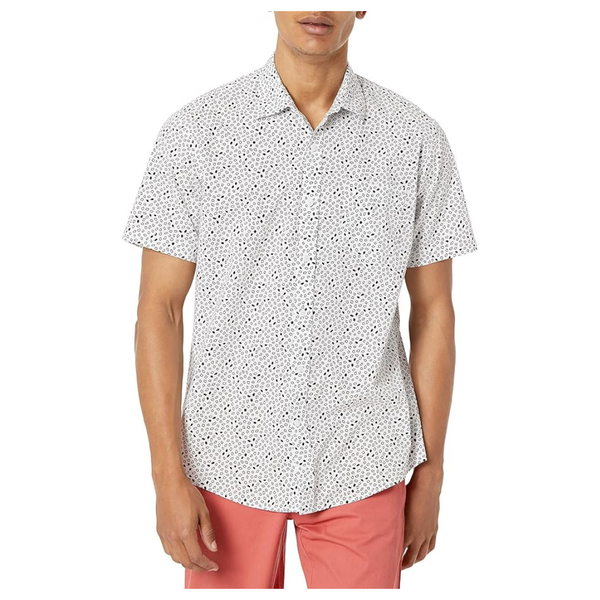 Amazon Essentials Men's Regular-Fit Short-Sleeve Print Shirt
