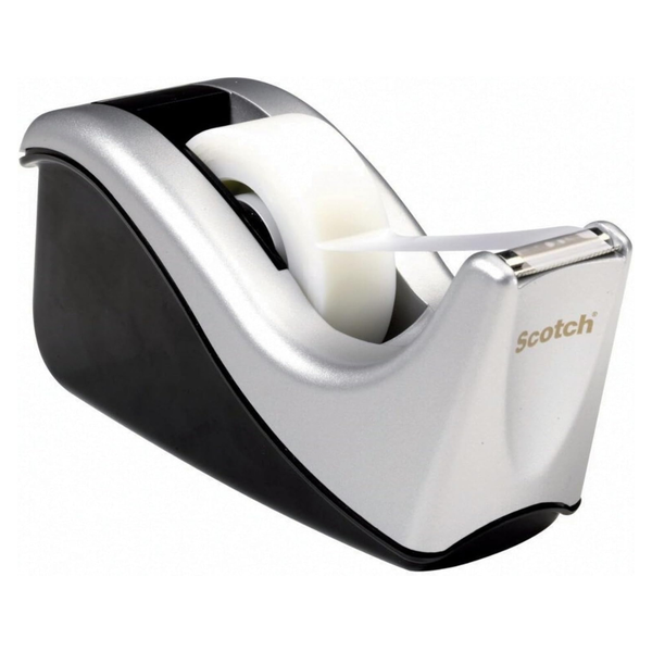 Scotch Desktop 2-Tone Tape Dispensers, Silvertech (C60-ST)