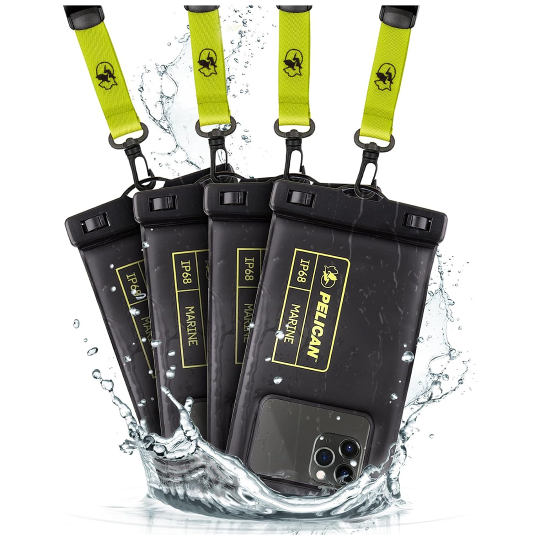 4-Pack Pelican Marine Waterproof Cell Phone Floating Pouch